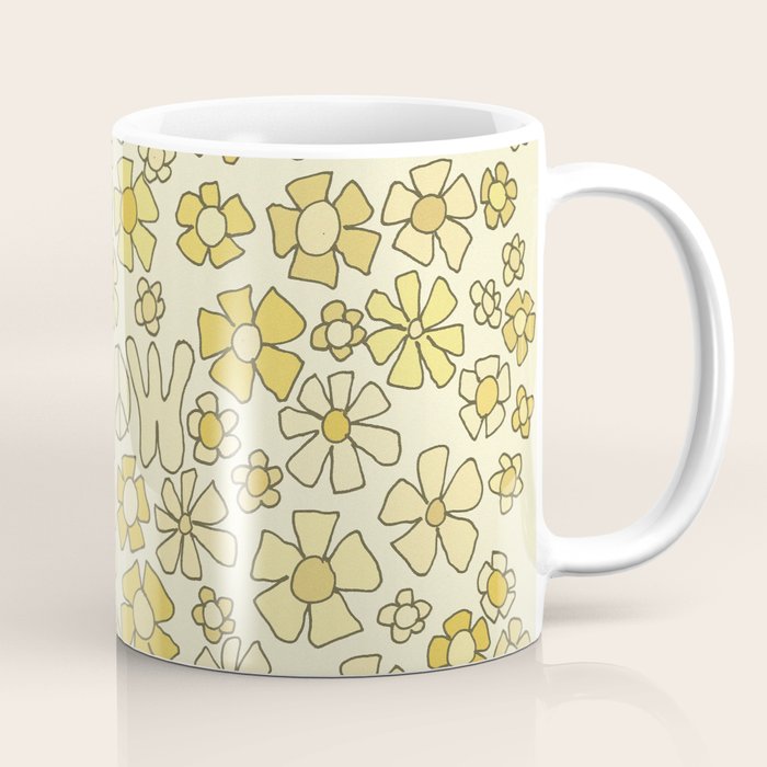 be here now flower power // retro surf art by surfy birdy Coffee Mug Gallery Image 1