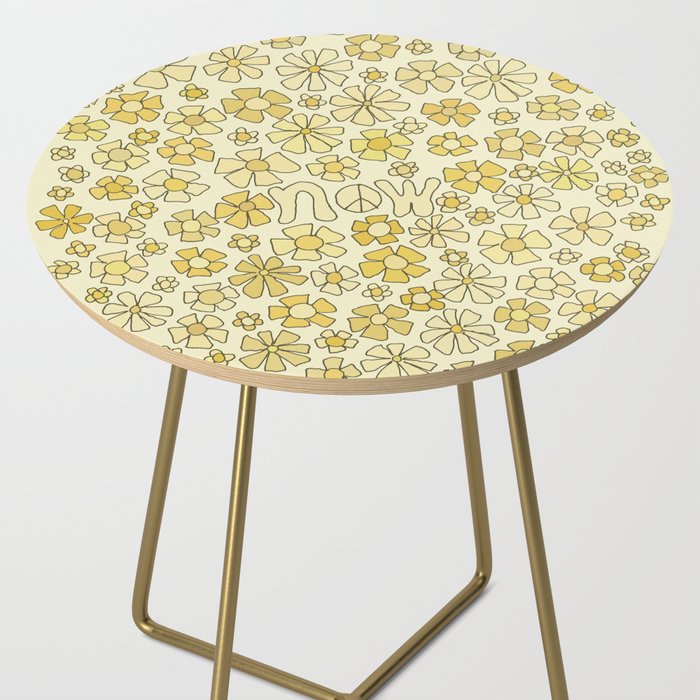 be here now flower power // retro surf art by surfy birdy Side Table Gallery Image 2