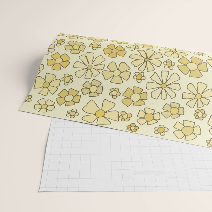 be here now flower power // retro surf art by surfy birdy Wrapping Paper Gallery Image 2