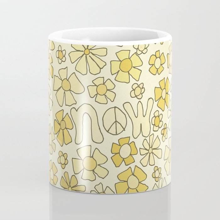 be here now flower power // retro surf art by surfy birdy Coffee Mug Gallery Image 4