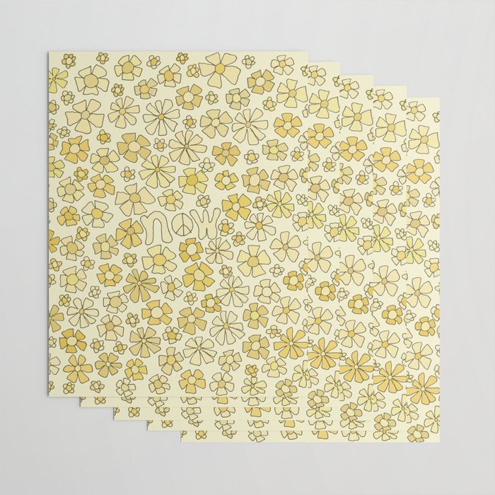 be here now flower power // retro surf art by surfy birdy Wrapping Paper Gallery Image 3