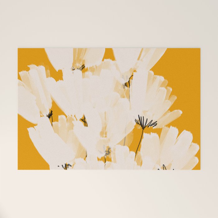 Flowers In Tangerine Welcome Mat Gallery Image 1