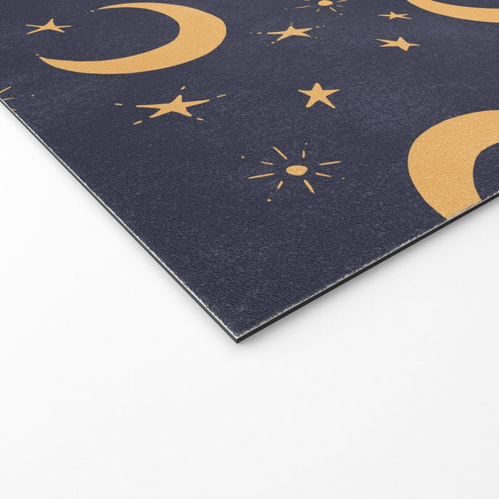 Goodnight Sky - Midnight and gold Welcome Mat Gallery Image 2