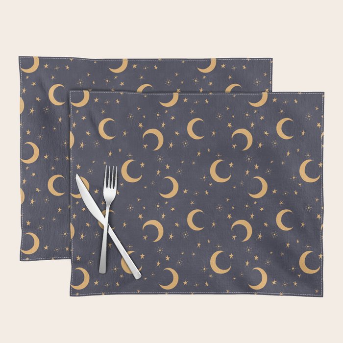 Goodnight Sky - Midnight and gold Placemat Gallery Image 1
