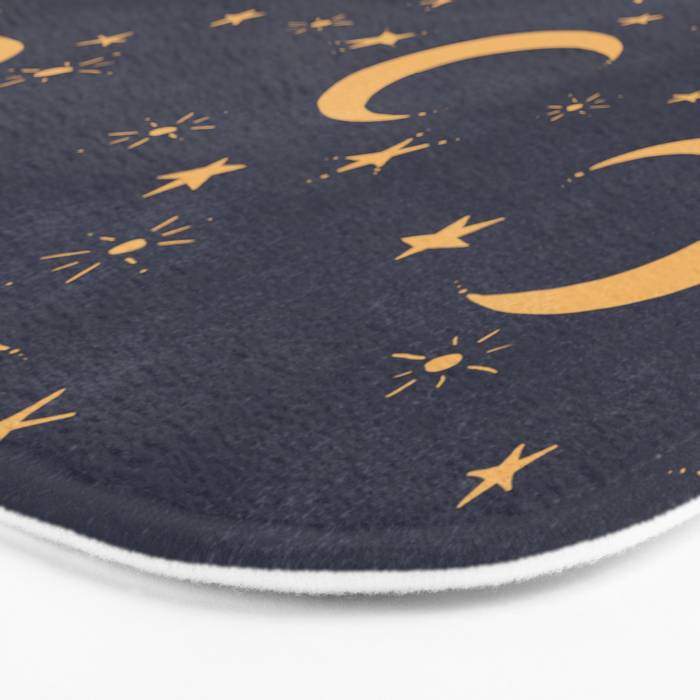 Goodnight Sky - Midnight and gold Bath Mat Gallery Image 3