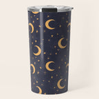 Goodnight Sky - Midnight and gold Travel Mug Gallery Image 1