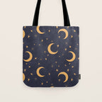 Goodnight Sky - Midnight and gold Tote Bag Gallery Image 1