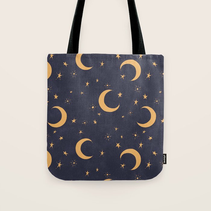 Goodnight Sky - Midnight and gold Tote Bag Gallery Image 1