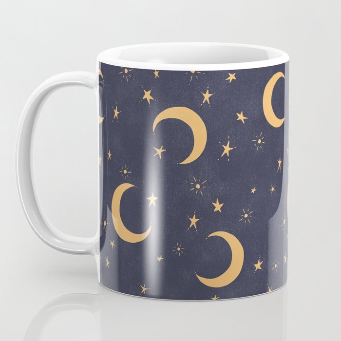 Goodnight Sky - Midnight and gold Coffee Mug Gallery Image 3