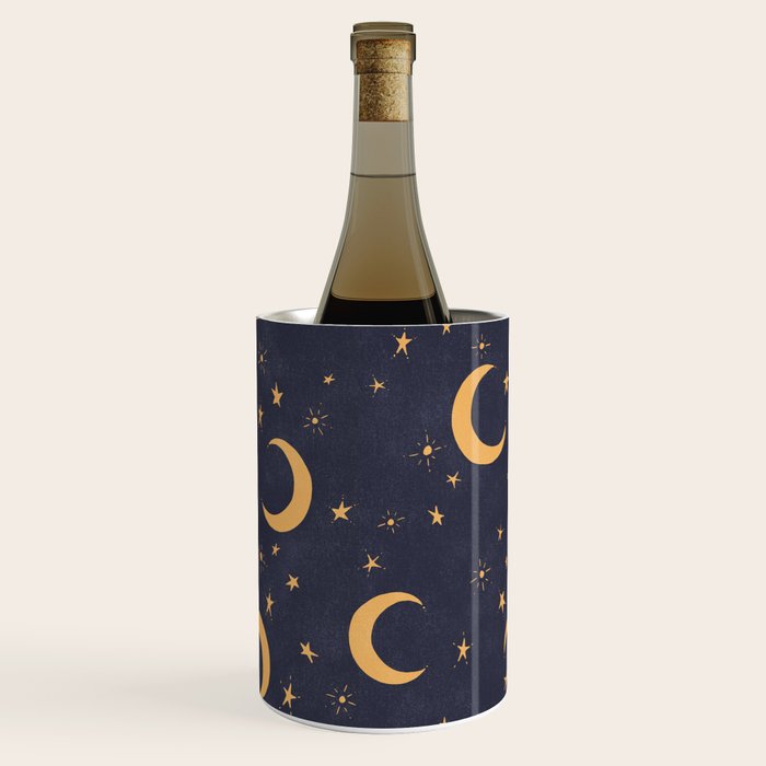 Goodnight Sky - Midnight and gold Wine Chiller Gallery Image 1