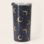 Goodnight Sky - Midnight and gold Travel Mug Gallery Image 3