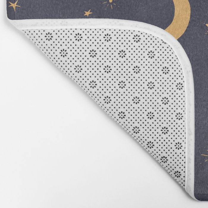 Goodnight Sky - Midnight and gold Bath Mat Gallery Image 2