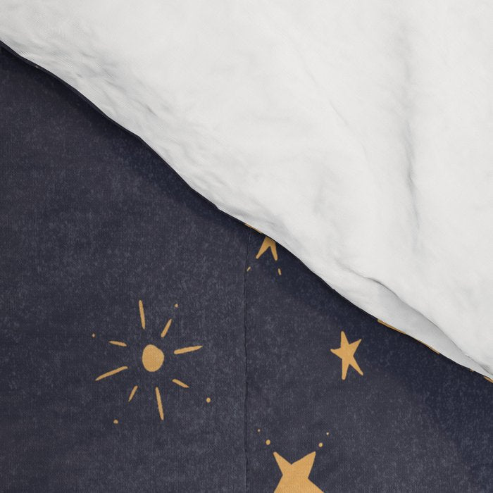 Goodnight Sky - Midnight and gold Comforter Gallery Image 4