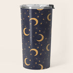Goodnight Sky - Midnight and gold Travel Mug Gallery Image 2