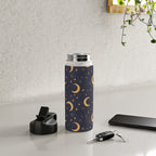 Goodnight Sky - Midnight and gold Water Bottle Gallery Image 4