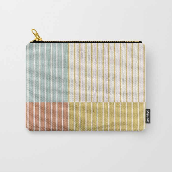 Color Block Line Abstract IX Coastal Beachy Carry All Pouch Gallery Image 1