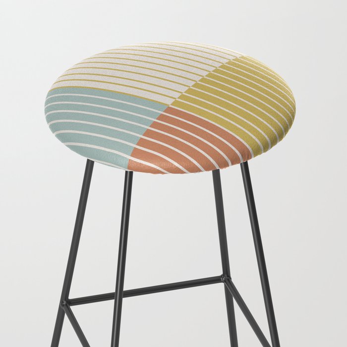 Color Block Line Abstract IX Coastal Beachy Stool Gallery Image 2
