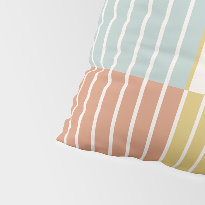 Color Block Line Abstract IX Coastal Beachy Pillow Sham Gallery Image 4