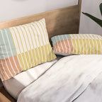 Color Block Line Abstract IX Coastal Beachy Pillow Sham Gallery Image 2