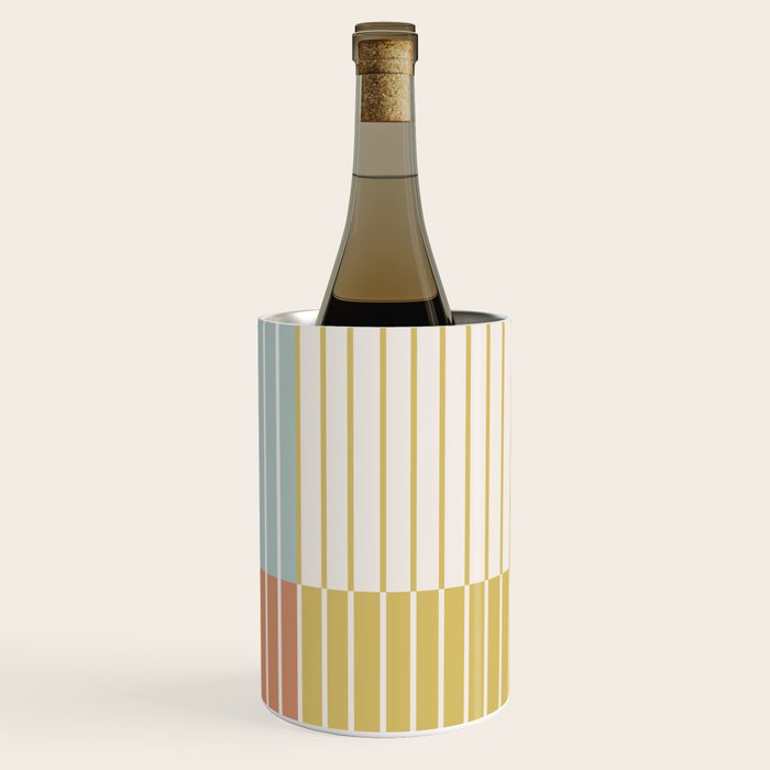Color Block Line Abstract IX Coastal Beachy Wine Chiller Gallery Image 1