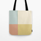 Color Block Line Abstract IX Coastal Beachy Tote Bag Gallery Image 1