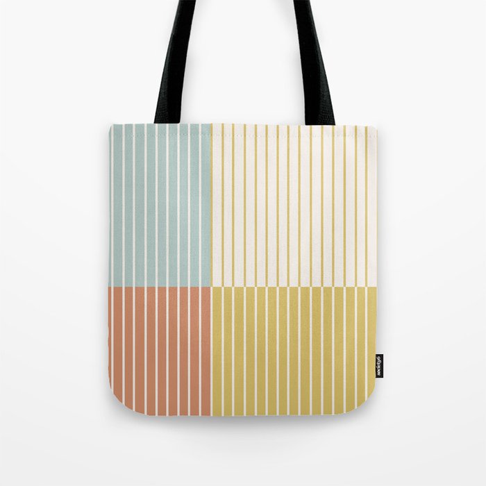 Color Block Line Abstract IX Coastal Beachy Tote Bag Gallery Image 1