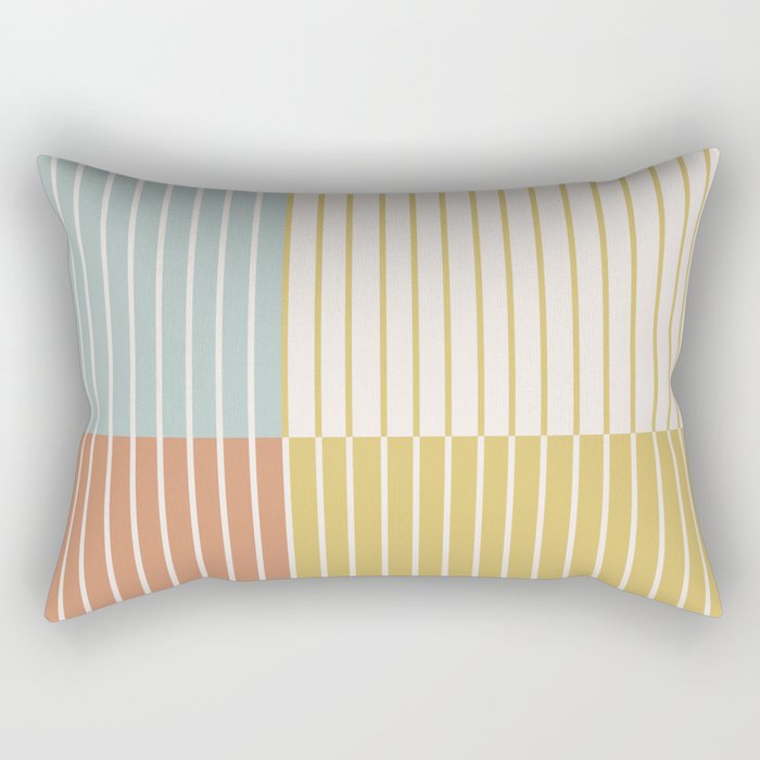 Color Block Line Abstract IX Coastal Beachy Rectangular Pillow Gallery Image 2