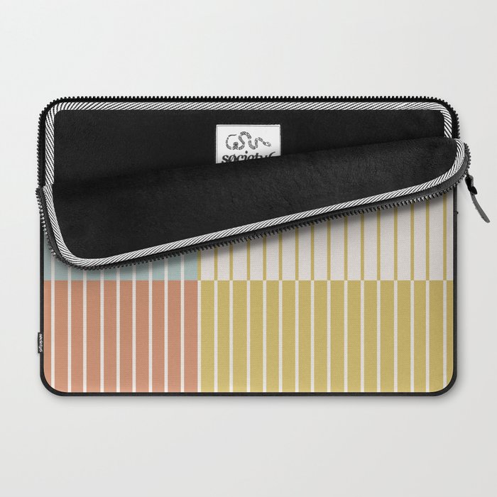 Color Block Line Abstract IX Coastal Beachy Laptop Sleeve Gallery Image 2