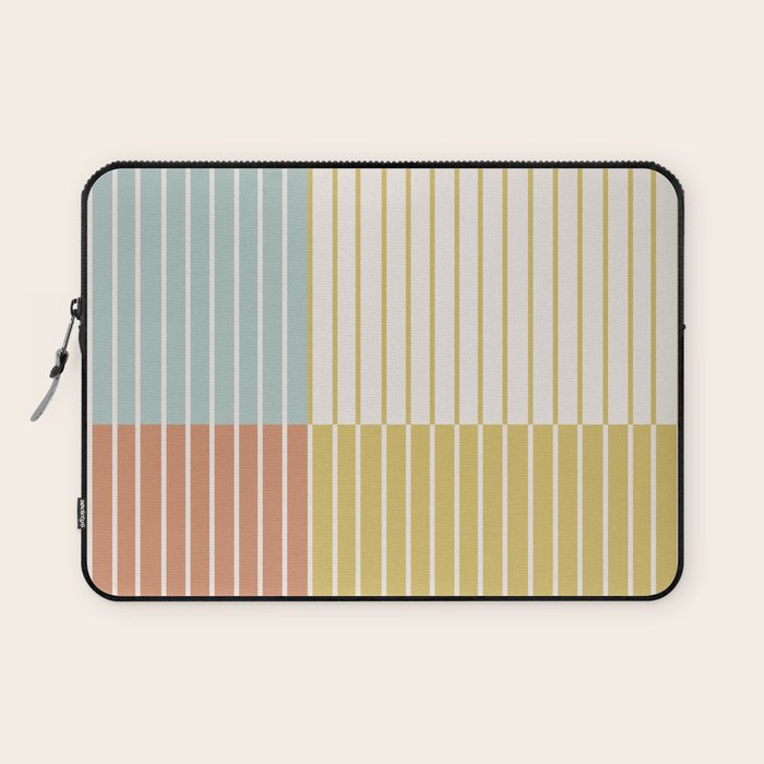 Color Block Line Abstract IX Coastal Beachy Laptop Sleeve Gallery Image 1