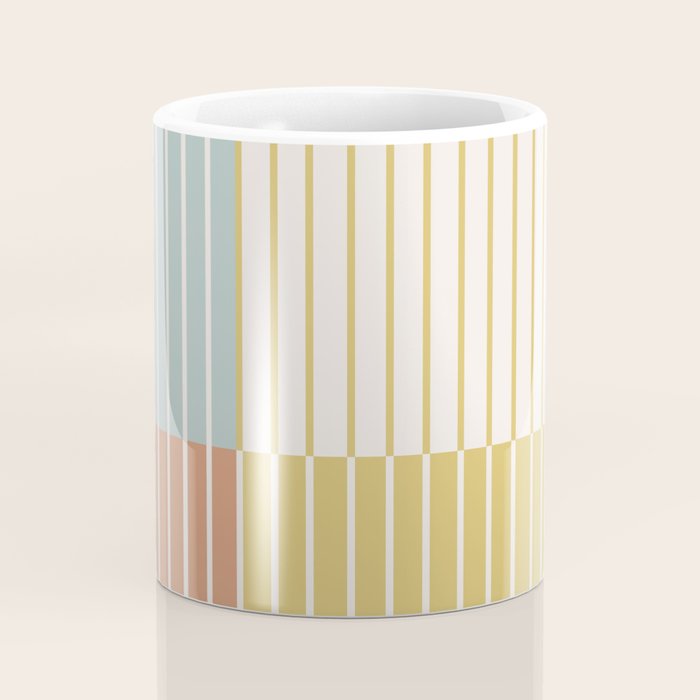 Color Block Line Abstract IX Coastal Beachy Coffee Mug Gallery Image 4