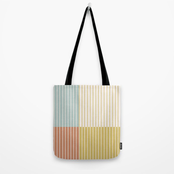 Color Block Line Abstract IX Coastal Beachy Tote Bag Gallery Image 2