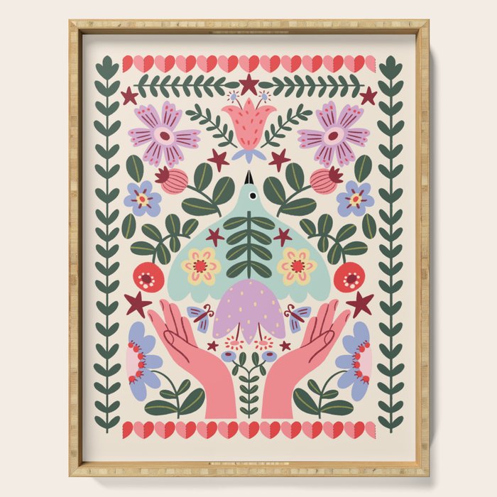 Folk Flora - Liberty Serving Tray Gallery Image 1