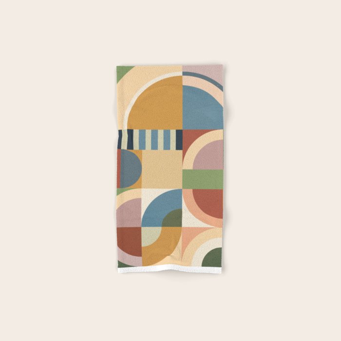 Abstract Bauhaus Geometry Sophisticated Autumn Bath Towel Gallery Image 1