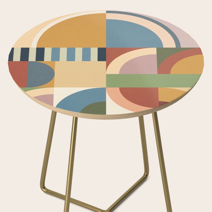 Abstract Bauhaus Geometry Sophisticated Autumn Side Table Gallery Image 2