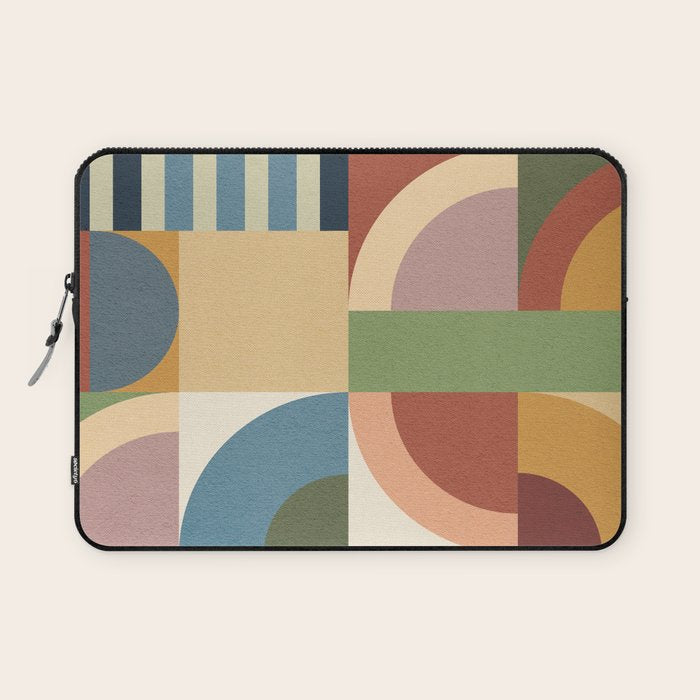 Abstract Bauhaus Geometry Sophisticated Autumn Laptop Sleeve Gallery Image 1