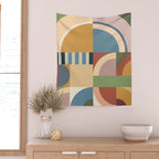 Abstract Bauhaus Geometry Sophisticated Autumn Wall Tapestry Gallery Image 2