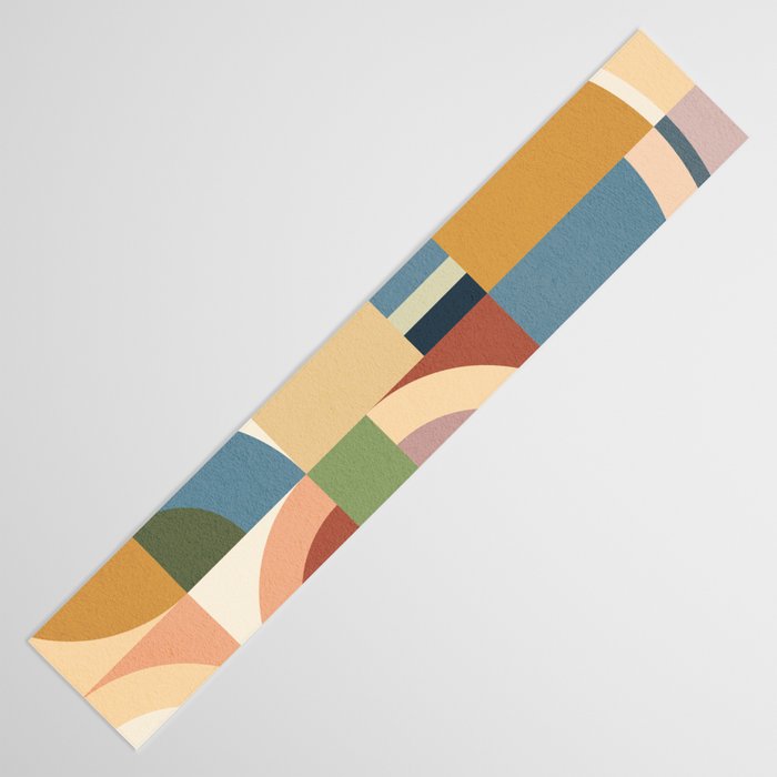 Abstract Bauhaus Geometry Sophisticated Autumn Table Runner Gallery Image 3