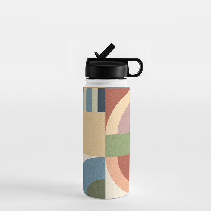 Abstract Bauhaus Geometry Sophisticated Autumn Water Bottle Gallery Image 1