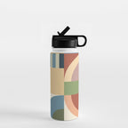 Abstract Bauhaus Geometry Sophisticated Autumn Water Bottle Gallery Image 1