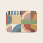 Abstract Bauhaus Geometry Sophisticated Autumn Bath Mat Gallery Image 1