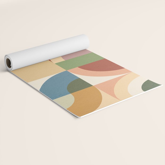 Abstract Bauhaus Geometry Sophisticated Autumn Yoga Mat Gallery Image 2