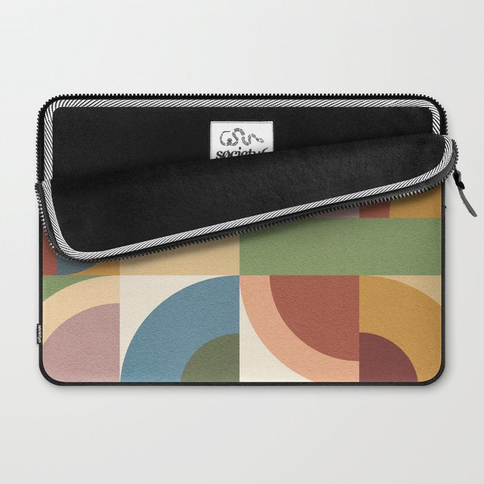 Abstract Bauhaus Geometry Sophisticated Autumn Laptop Sleeve Gallery Image 2