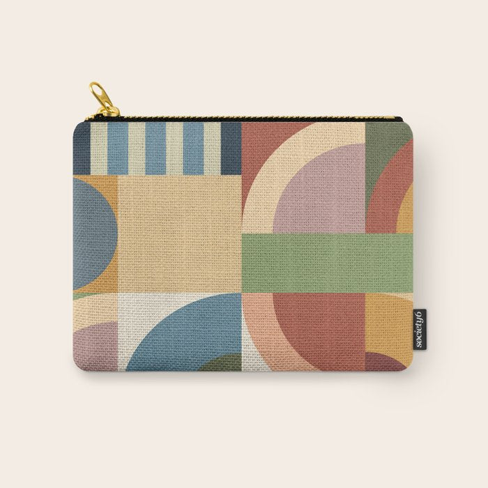 Abstract Bauhaus Geometry Sophisticated Autumn Carry All Pouch Gallery Image 1