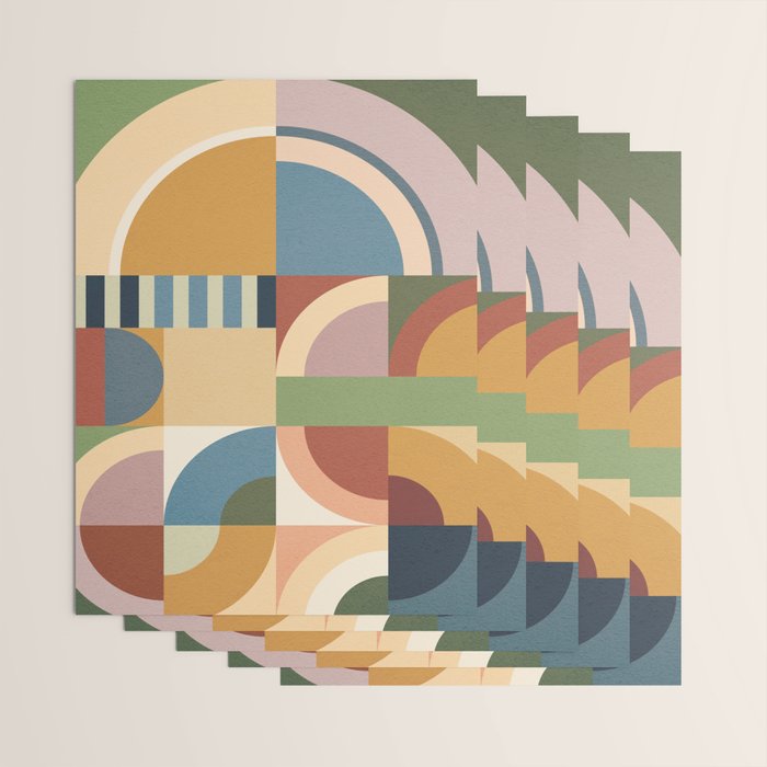 Abstract Bauhaus Geometry Sophisticated Autumn Wrapping Paper Gallery Image 3
