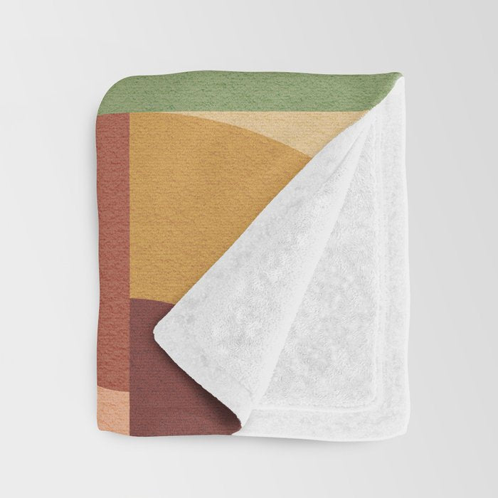 Abstract Bauhaus Geometry Sophisticated Autumn Throw Blanket Gallery Image 3