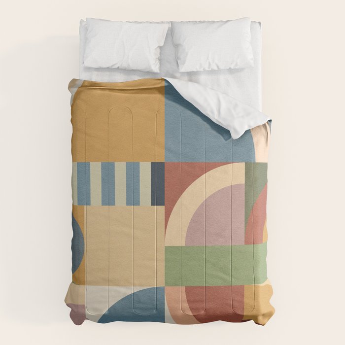 Abstract Bauhaus Geometry Sophisticated Autumn Comforter Gallery Image 6