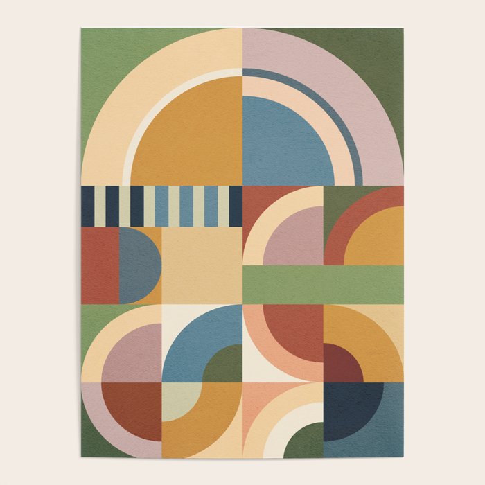 Abstract Bauhaus Geometry Sophisticated Autumn Poster Gallery Image 4
