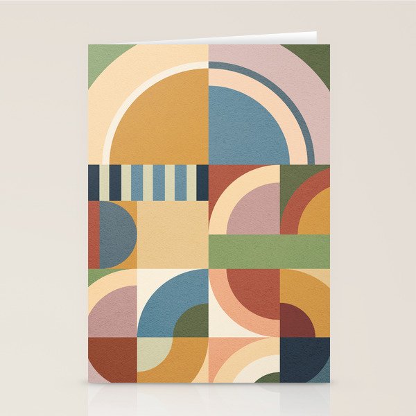 Abstract Bauhaus Geometry Sophisticated Autumn Stationery Card Gallery Image 2