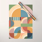 Abstract Bauhaus Geometry Sophisticated Autumn Wrapping Paper Gallery Image 1