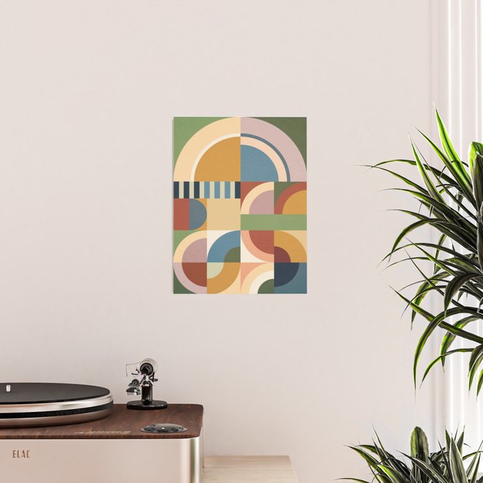 Abstract Bauhaus Geometry Sophisticated Autumn Poster Gallery Image 2